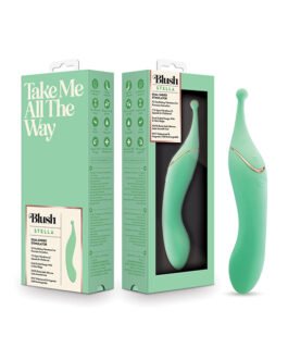 Blush Stella 7 Inch Dual-Ended Clitoral G-Spot Vibrating Wand With Precision Stimulation – Green