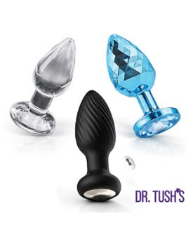 Dr. Tush’s Venture Collection Medium Anal Plug Set – Glass, Metal, Silicone