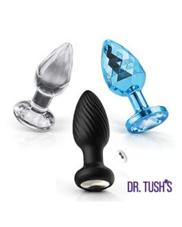 Dr. Tush’s Venture Collection Anal Plug Set Small – Glass, Metal, Silicone