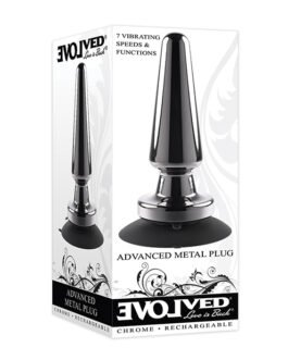Evolved Advanced Vibrating Rechargeable Metal Plug – Black