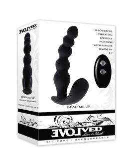 Evolved Bead Me Up Curved Anal Vibrator w/Remote Control – Black