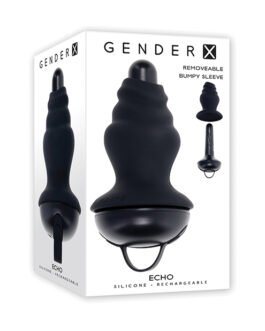 Gender X ECHO Vibrating Shaft w/Removable Silicone Sleeve – Black
