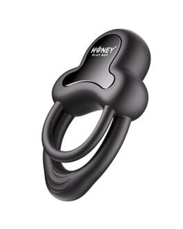 Anello Vibrating Double Cock Ring w/Clitoral Stimulator – Black