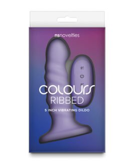 Colours – Ribbed – 5″ Vibrating Dildo – Purple