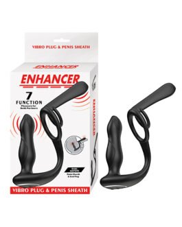 Enhancer Vibro Plug & Penis Sheath – Black