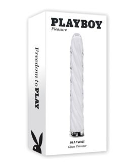 Playboy Pleasure In the Twist Glass Vibrator – White