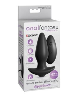 Anal Fantasy Collection Remote Control Silicone Plug – Black