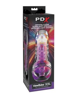 PDX Elite ViewTube XXL See-Thru EZ-Grip LED Stroker – Clear