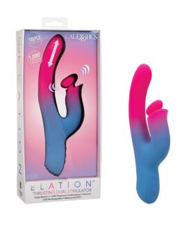 Elation Thrusting Dual Stimulator – Blue/Pink