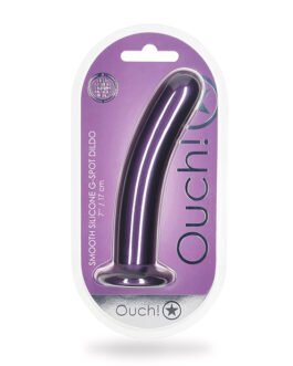Shots Ouch 7″ Smooth G-Spot Dildo – Metallic Purple