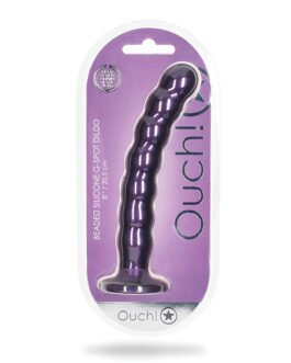 Shots Ouch 8″ Beaded G-Spot Dildo – Metallic Purple